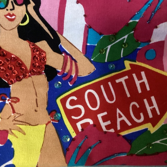 Vintage 90’s SOUTH BEACH TOTE Bag Purse - Picture 3 of 11